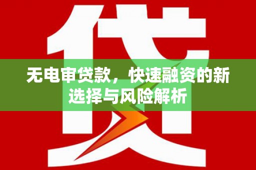 吉林无电审贷款，快速融资的新选择与风险解析