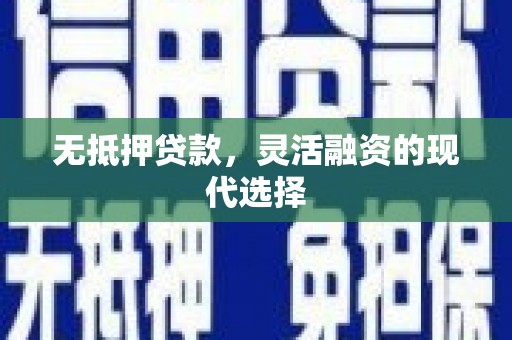 吉林无抵押贷款，灵活融资的现代选择